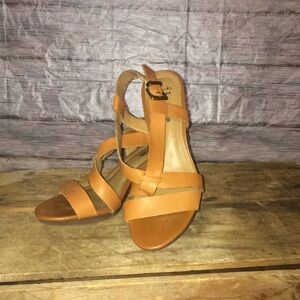 Clarks Brown Heeled Sandals